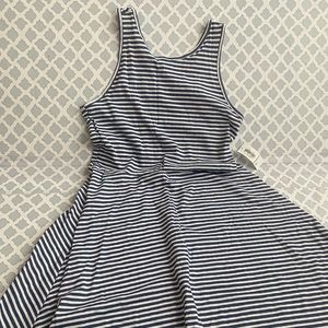 Old Navy Girls Size M (8) Dress Blue White Stripe Nautical Tank Fit & Flare NEW